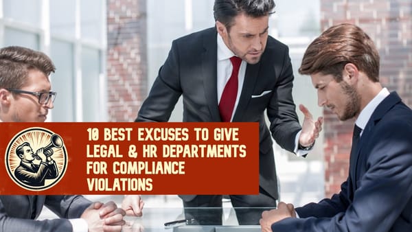10 Best Excuses To Give Legal & HR Departments For Compliance Violations